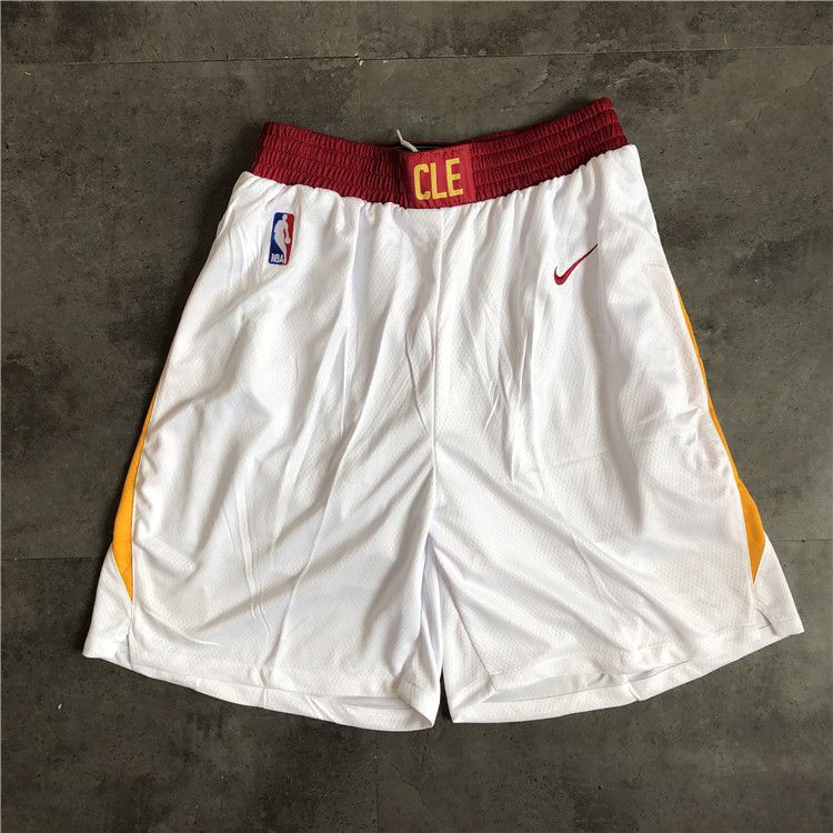 Cheap Men NBA Cleveland Cavaliers White Nike Shorts 0416